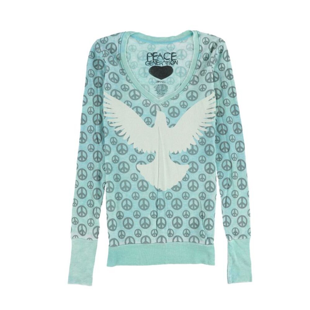 Peace Generation Womens Peace Dove Graphic T-Shirt, Blue, M, DM